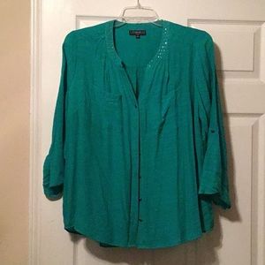 Turquoise Button-down
